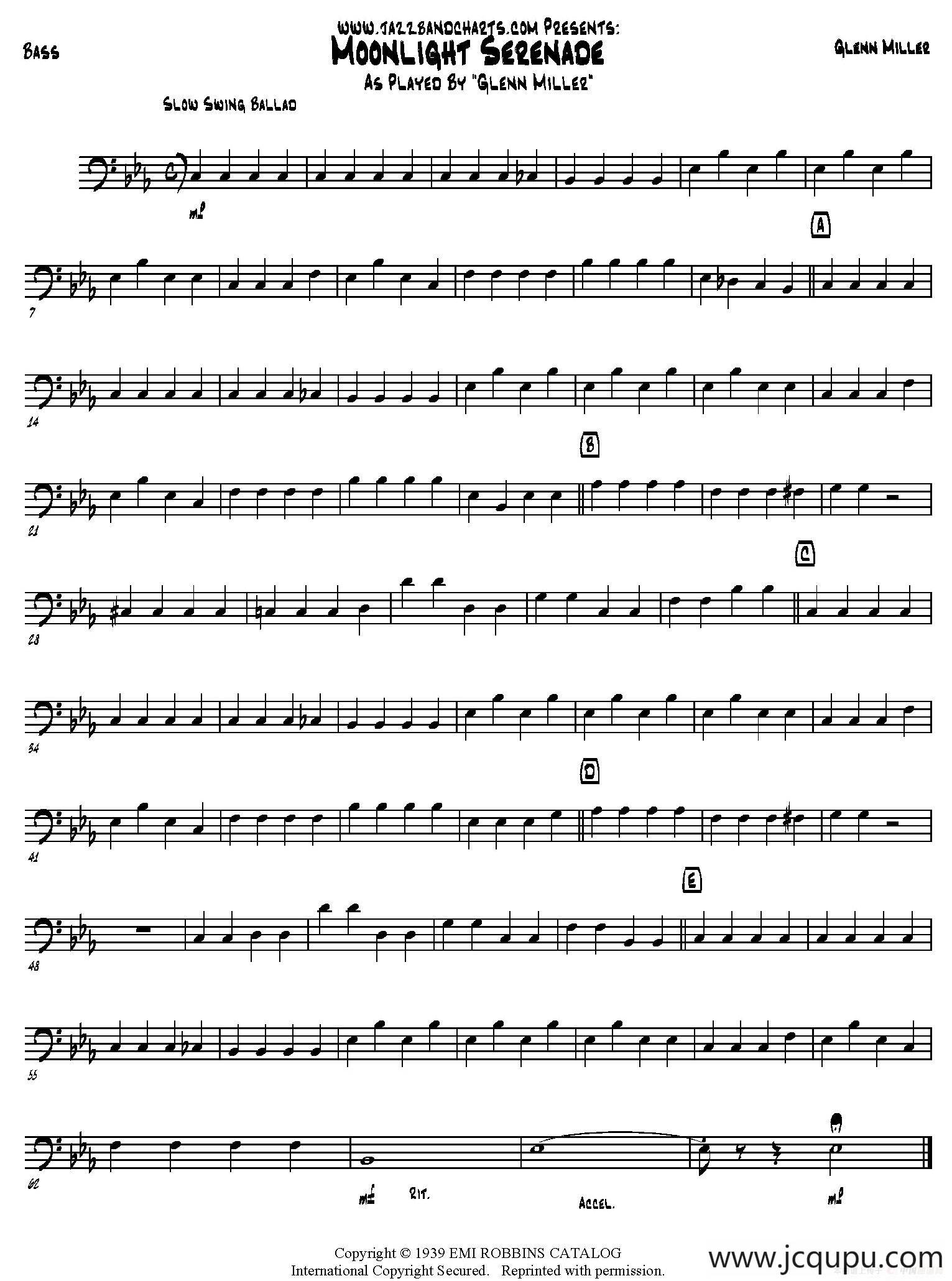 Moonlight Serenade（贝司分谱）简谱