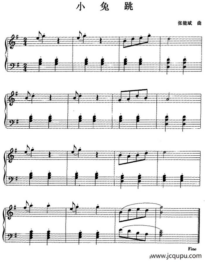 钢琴小品：小兔跳简谱