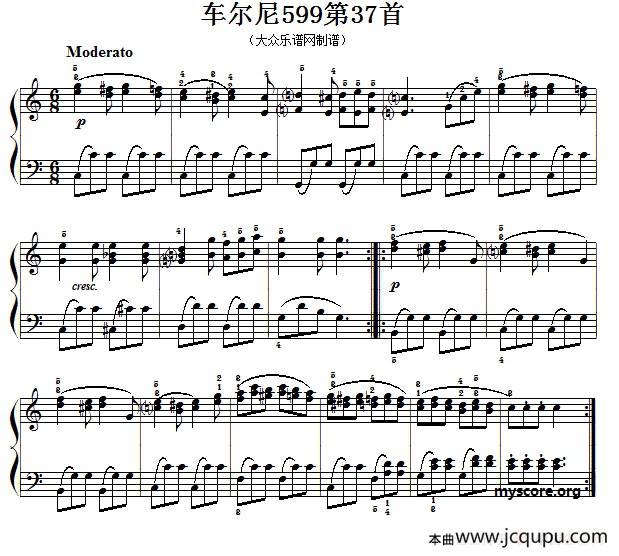 车尔尼599第37首曲谱及练习指导简谱