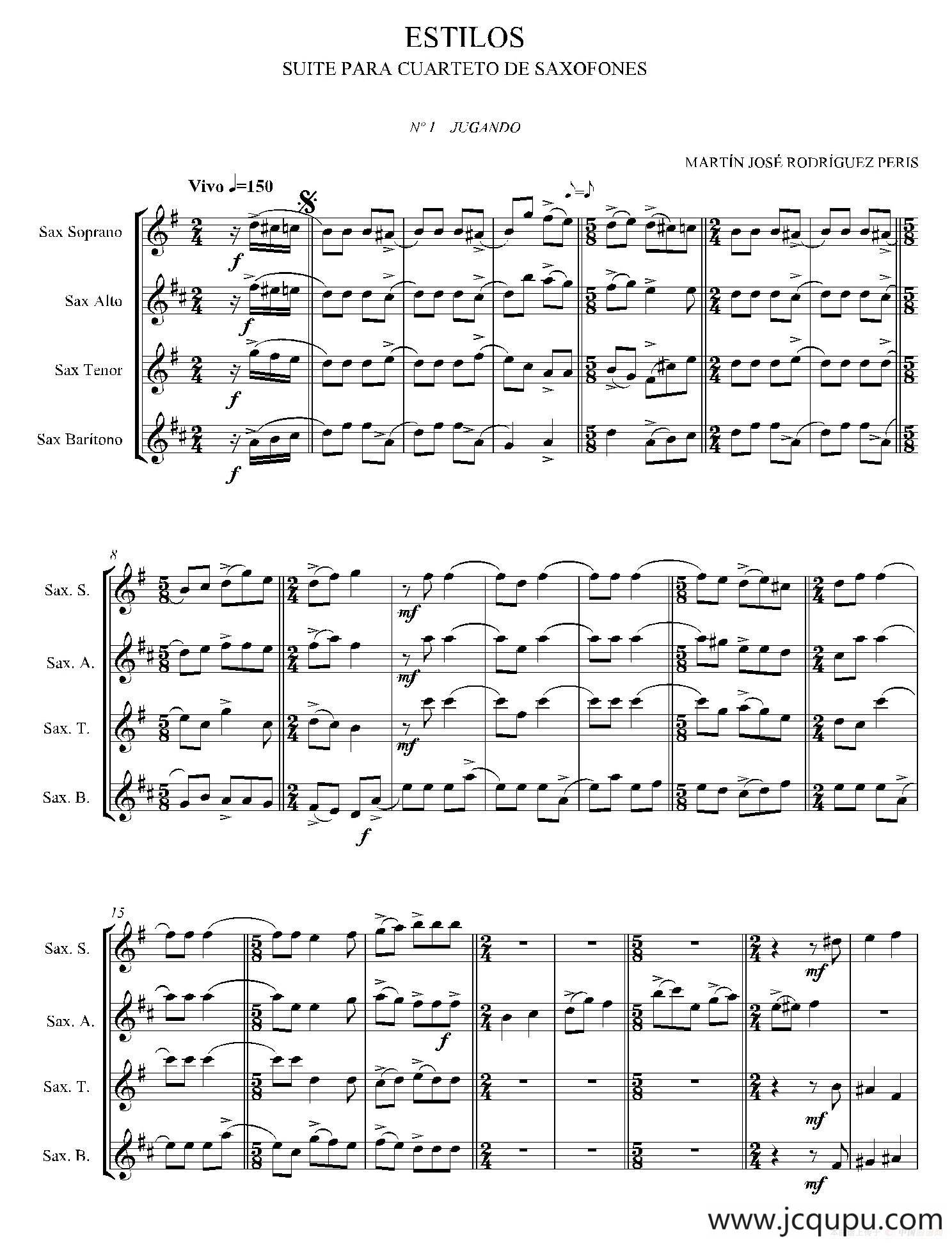 ESTILOS（四重奏）简谱