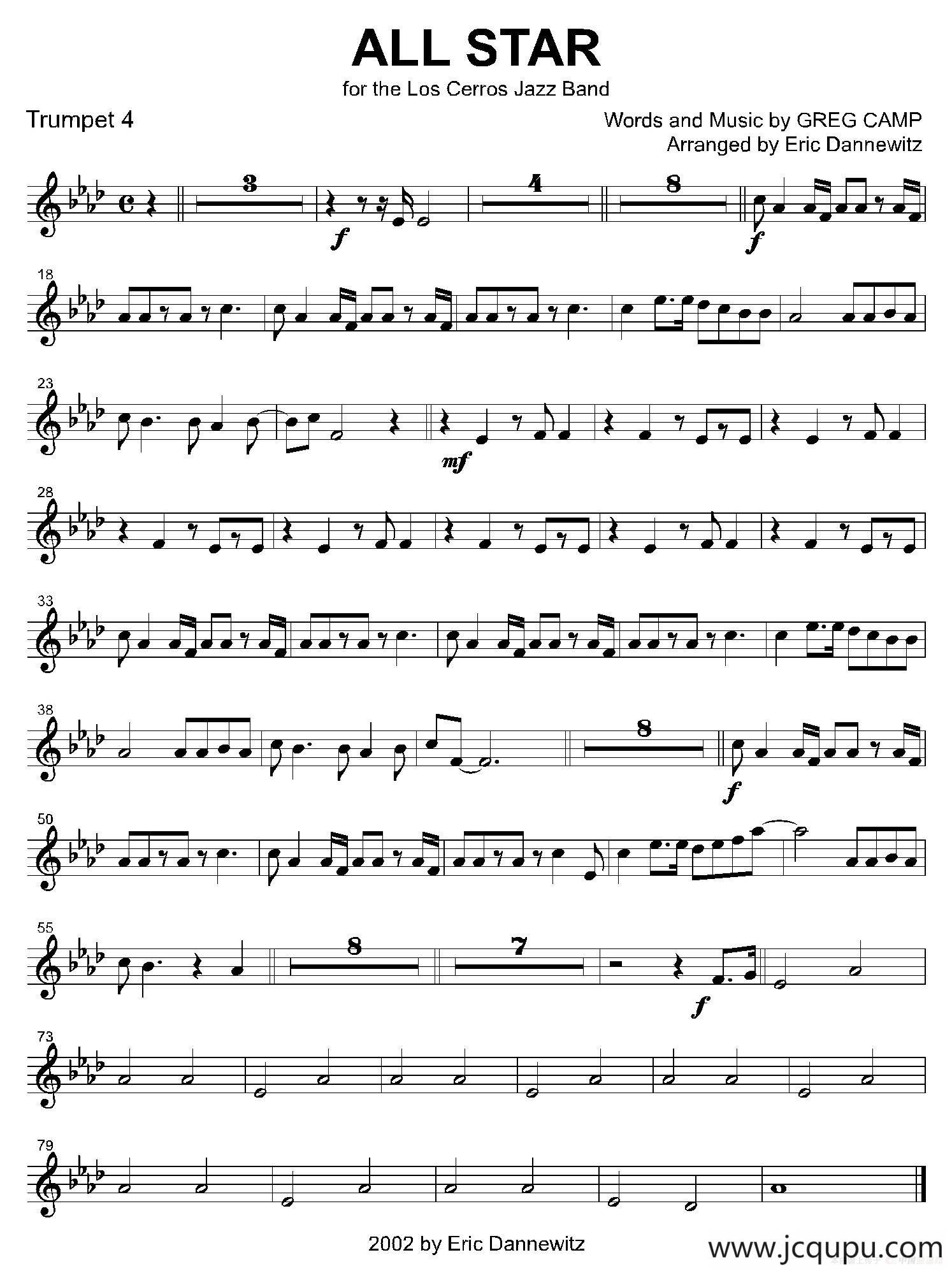 ALL STAR（4支小号分谱）简谱