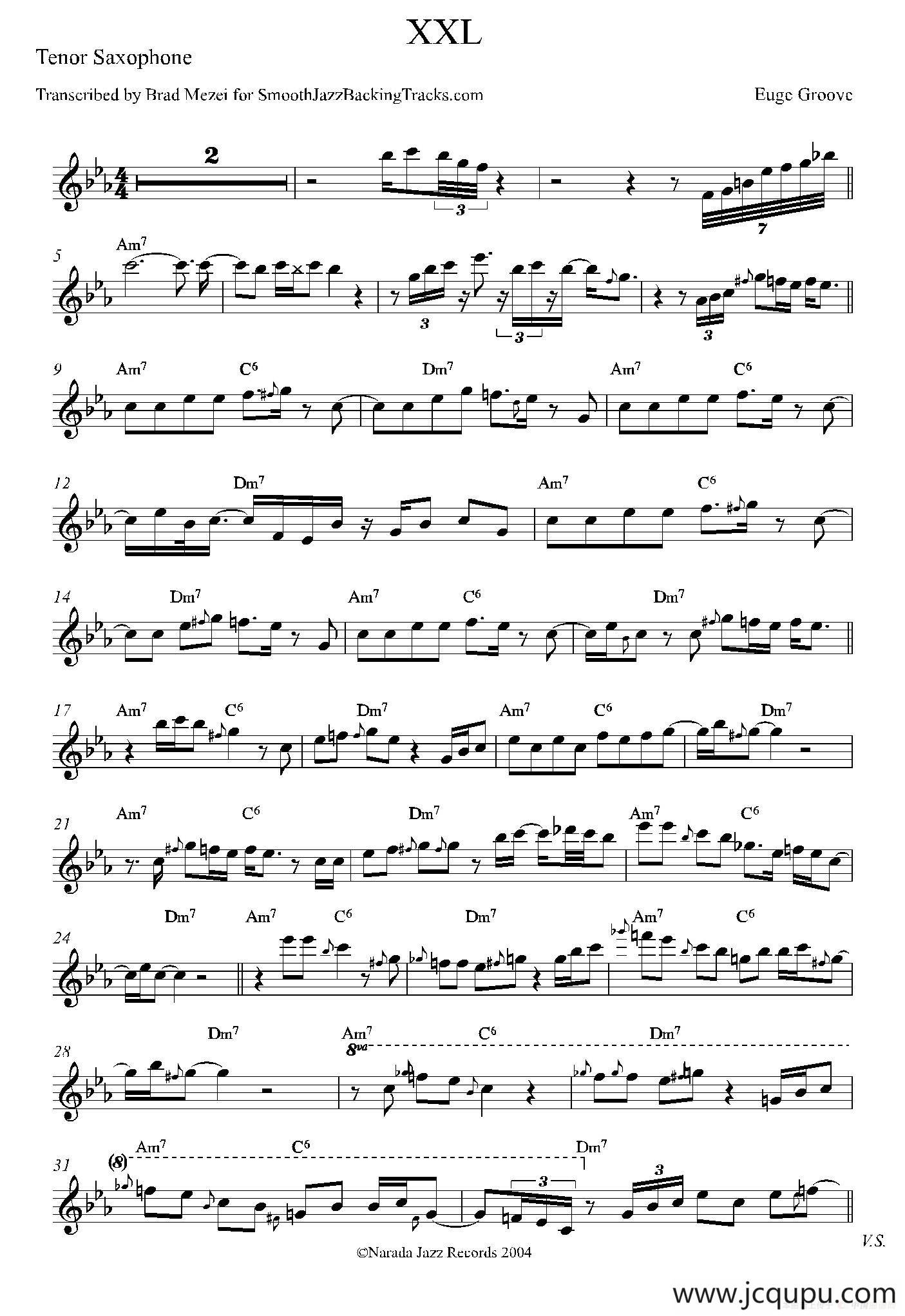 XXL（次中音萨克斯谱）简谱