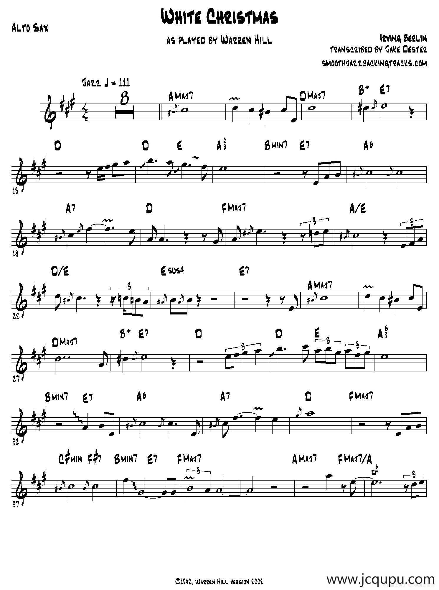 White Christmas（中音萨克斯）简谱