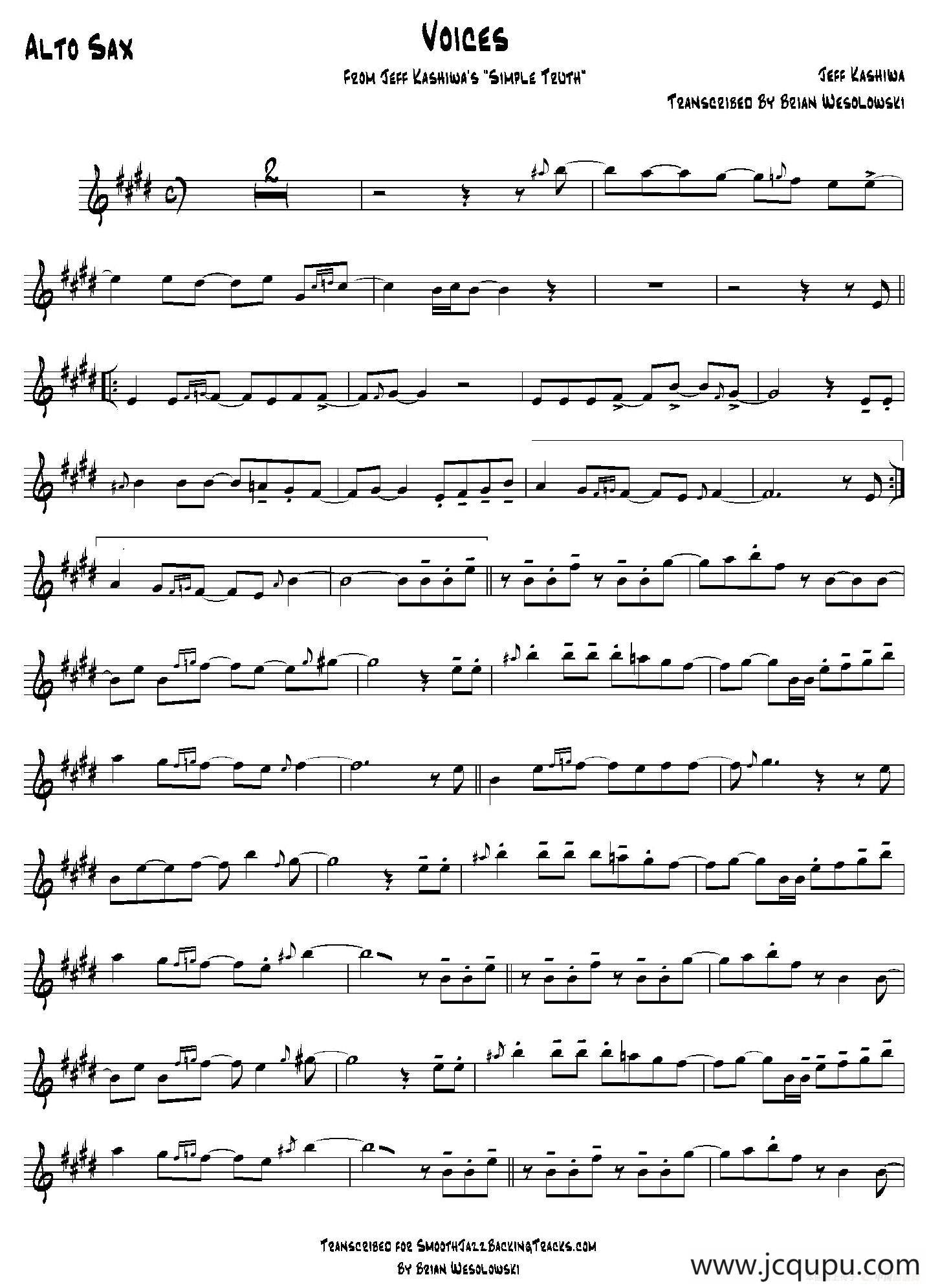 Voices（中音萨克斯）简谱