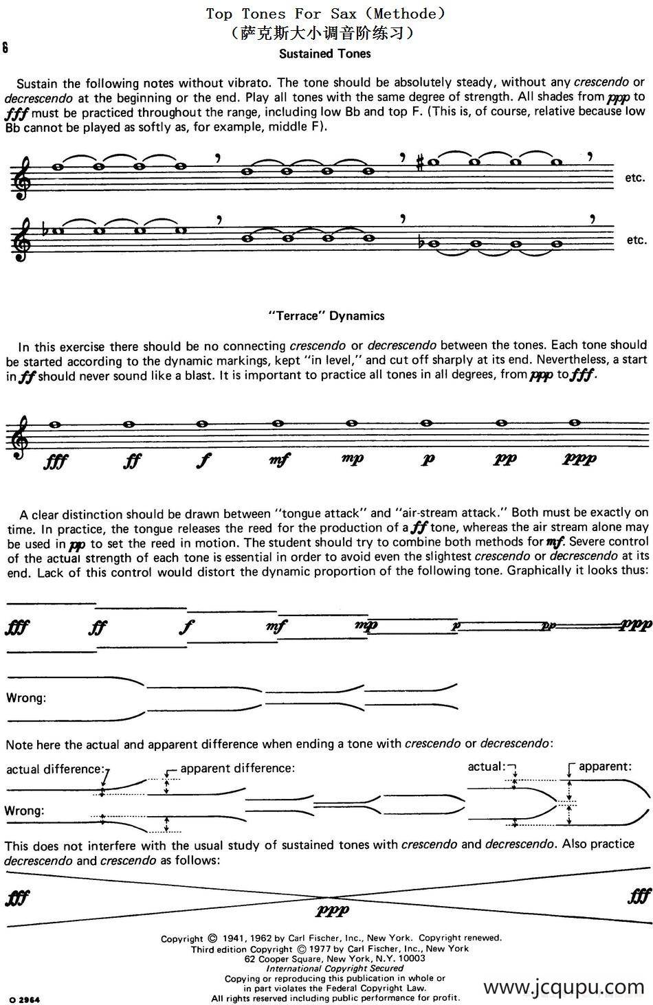 Top Tones For Sax（Methode）（萨克斯大小调音阶练习）简谱
