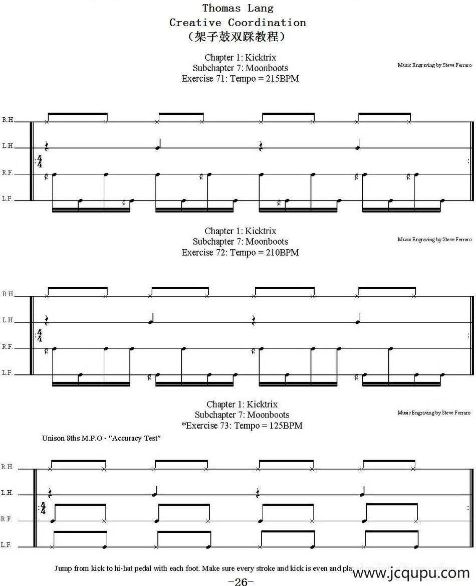 Thomas Lang - Creative Coordination（架子鼓双踩教程P26-50）简谱
