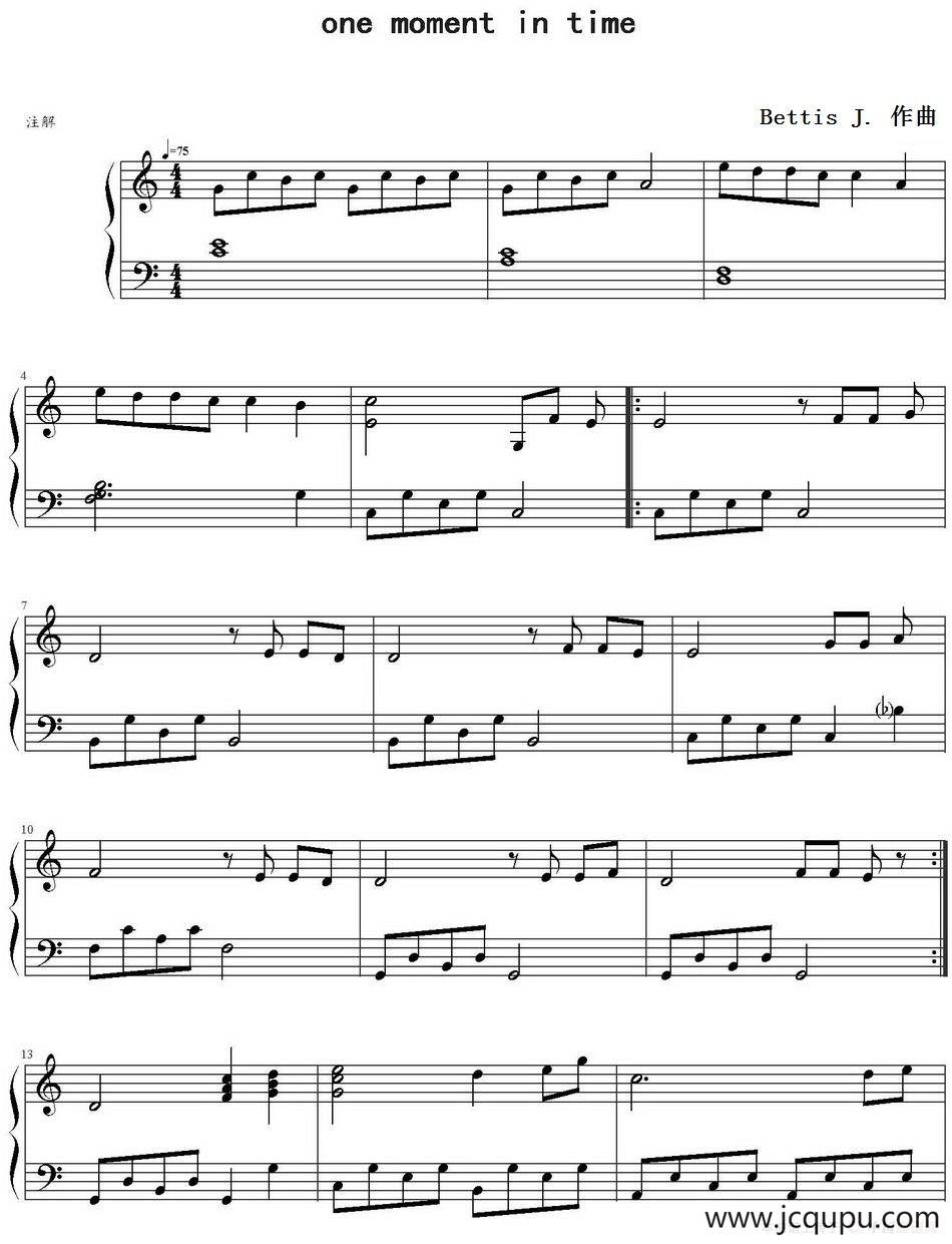 one moment in time简谱