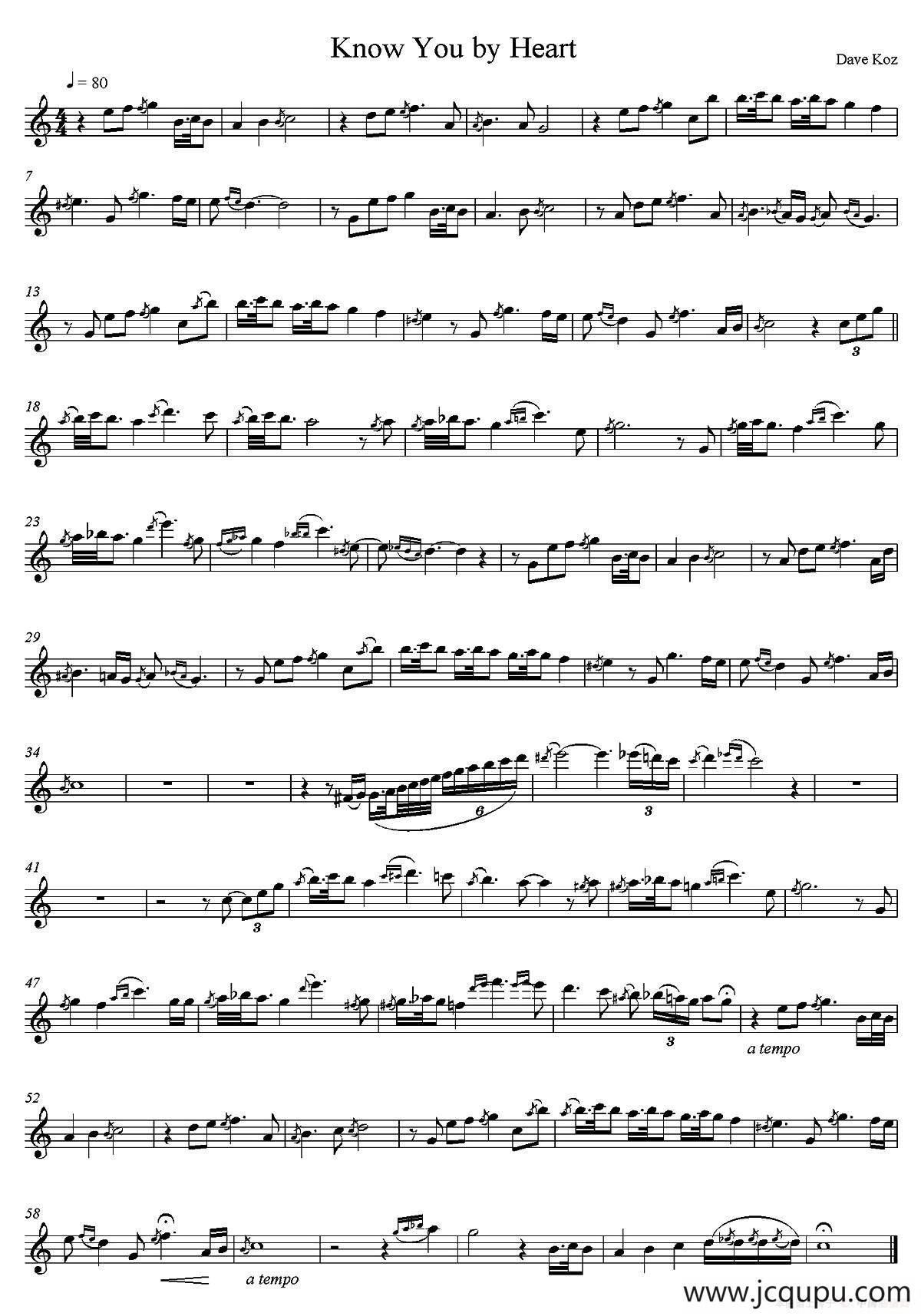 Know You by Heart简谱