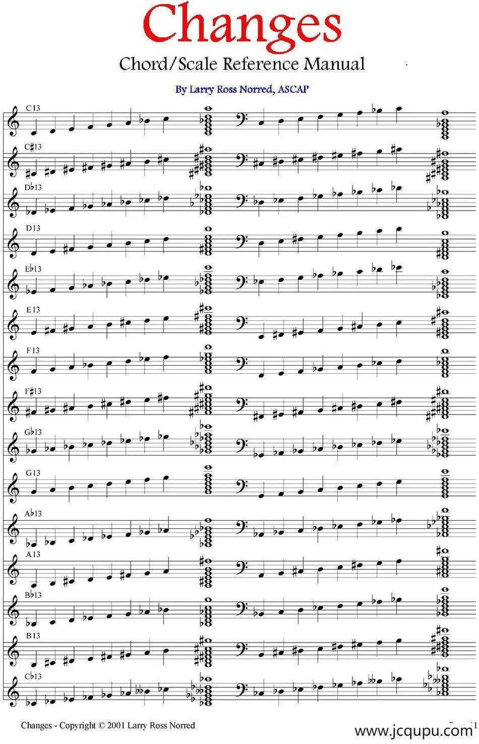 Changes（爵士乐和弦教材）（P41-60）简谱