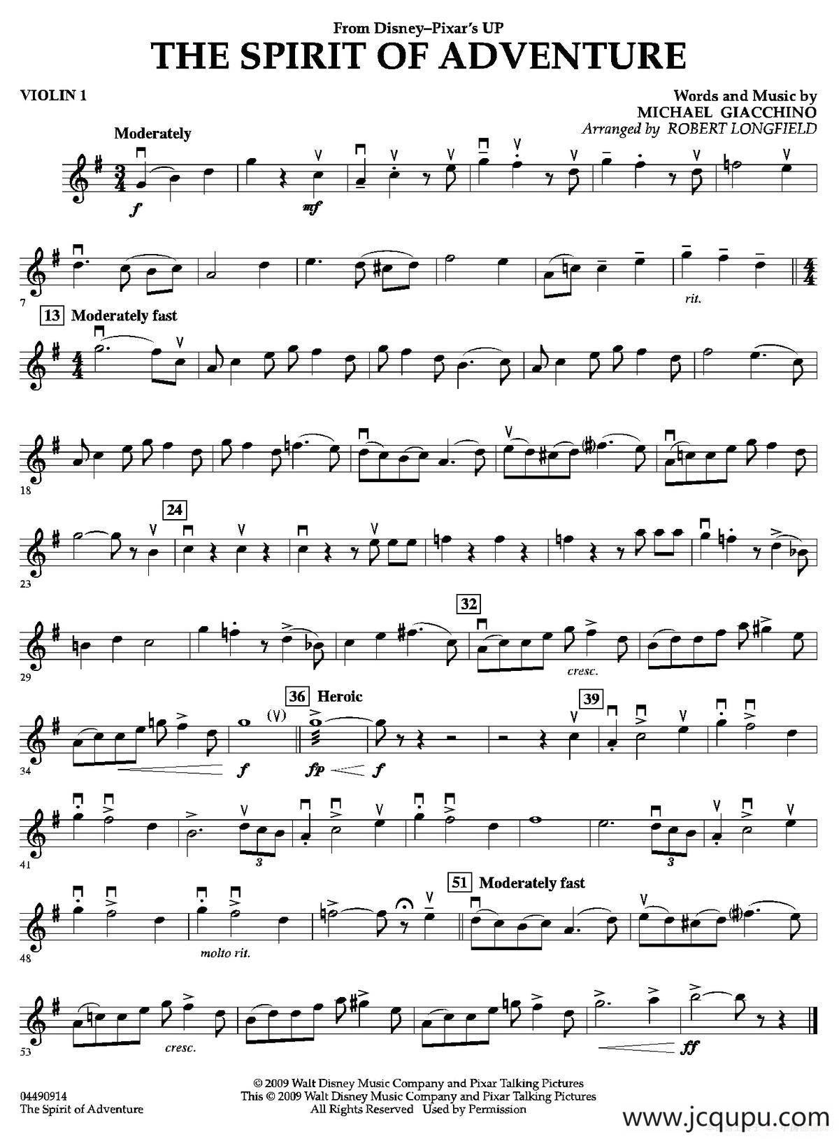 The Spirit of Adventure（交响弦乐团分谱）简谱