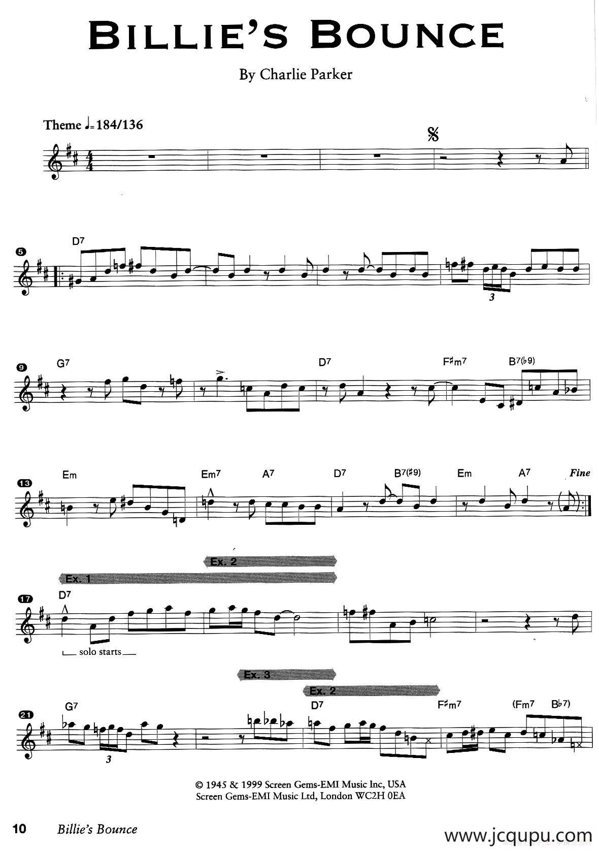 BILLIE'S BOUNCE简谱