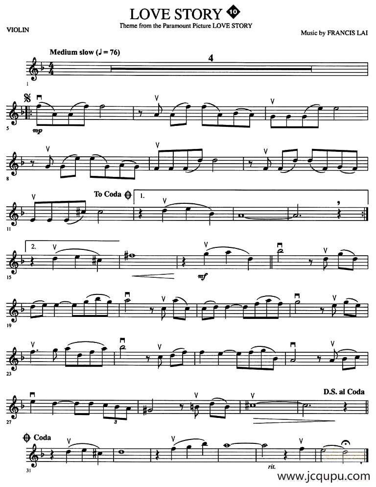 Love story（爱情故事）简谱