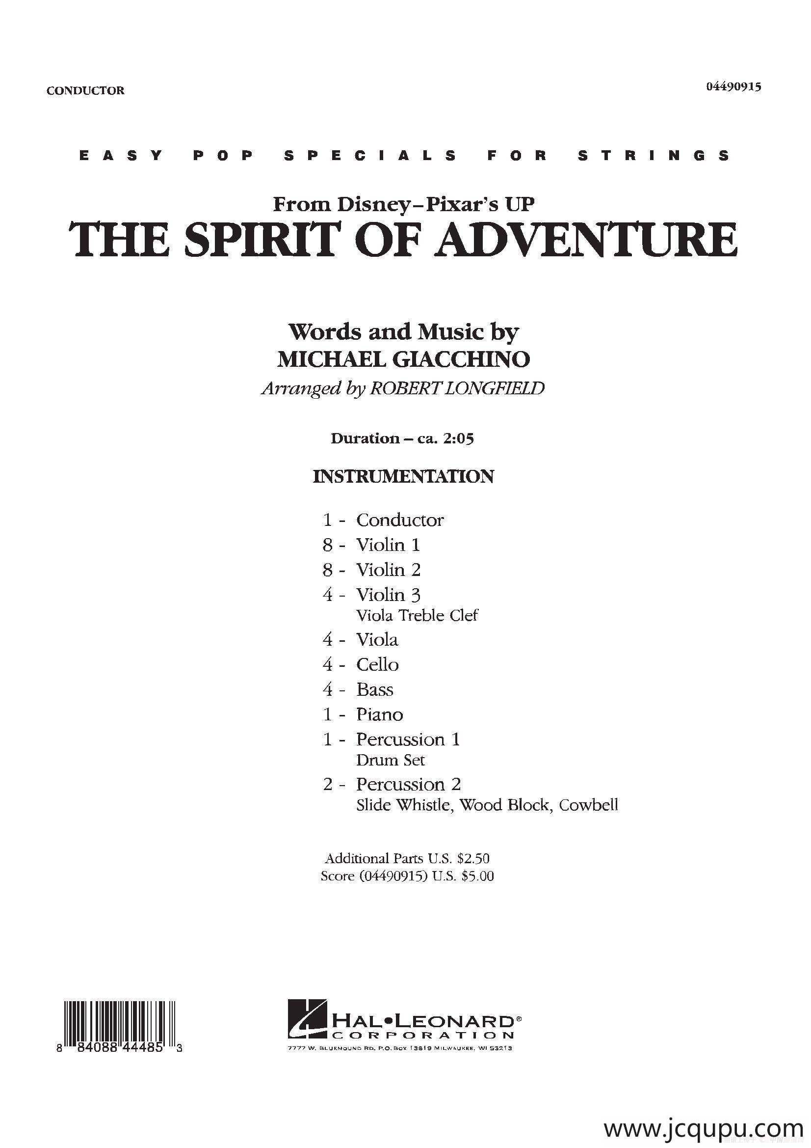 The Spirit of Adventure（交响弦乐团总谱）简谱