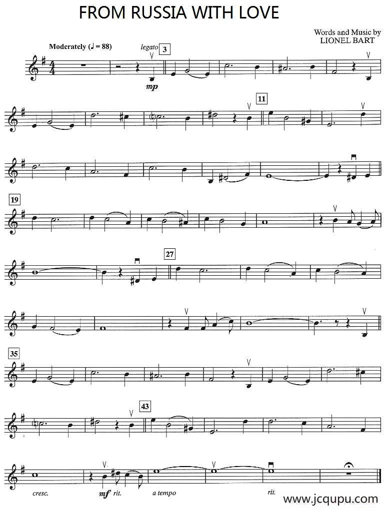 FROM RUSSIA WITH LOVE简谱