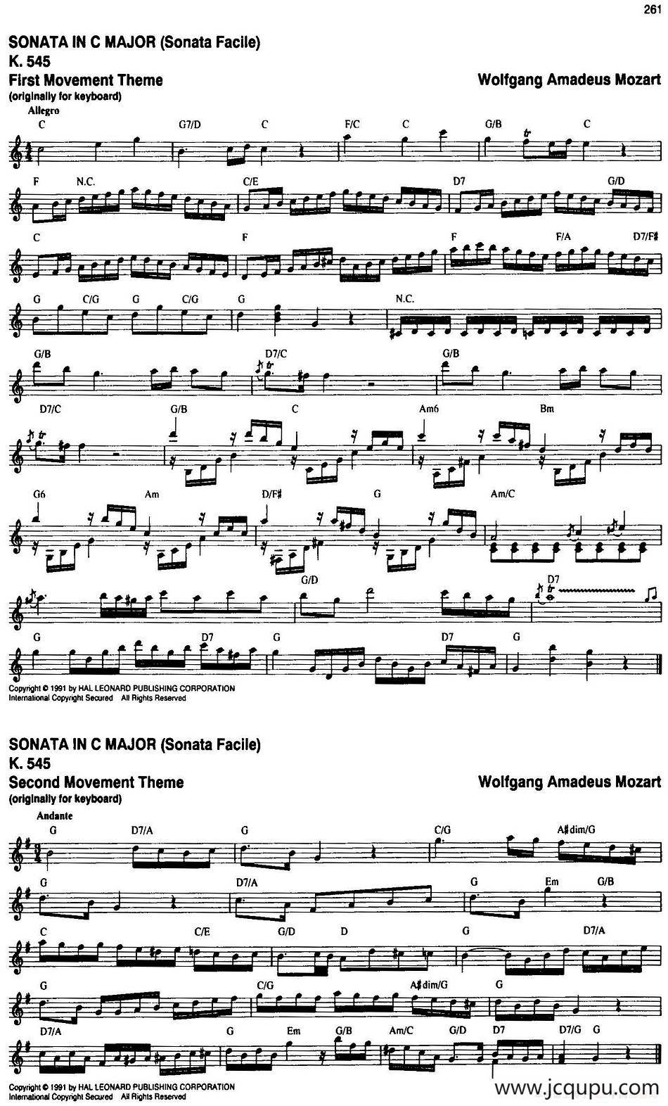 The Real Little Classical Fake Book（P261-280）简谱