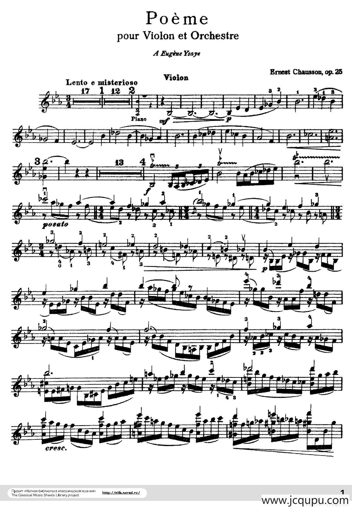 Poeme Op.25（音诗）简谱