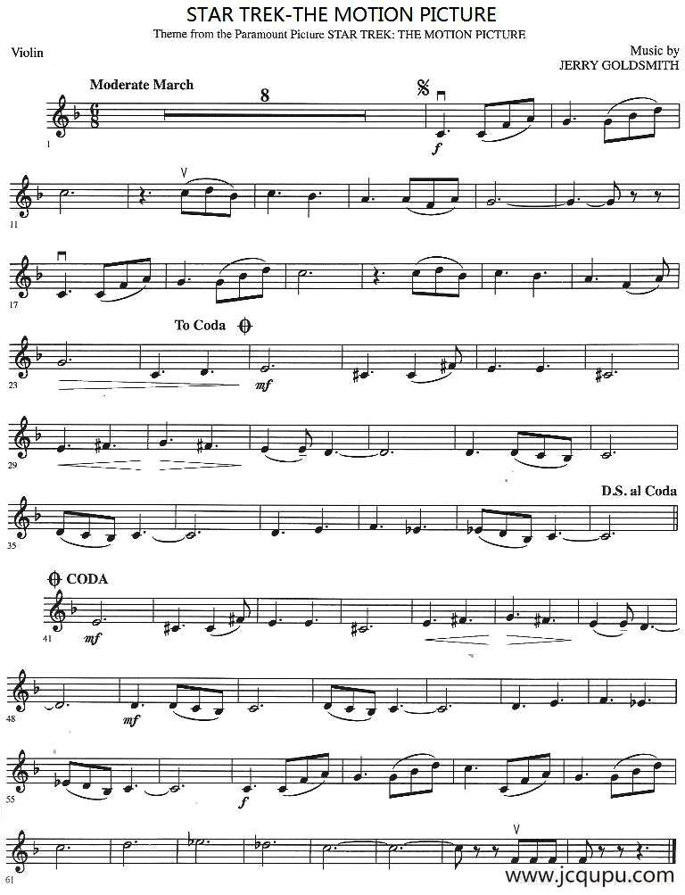 STAR TREK-THE MOTION PICTURE简谱