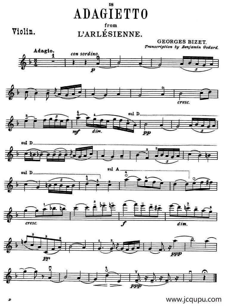 ADAGIETTO FROM“ L'ARLESIENNE”简谱