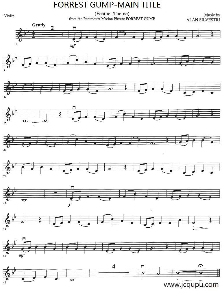 FORREST GUMP-MAIN TITLE简谱