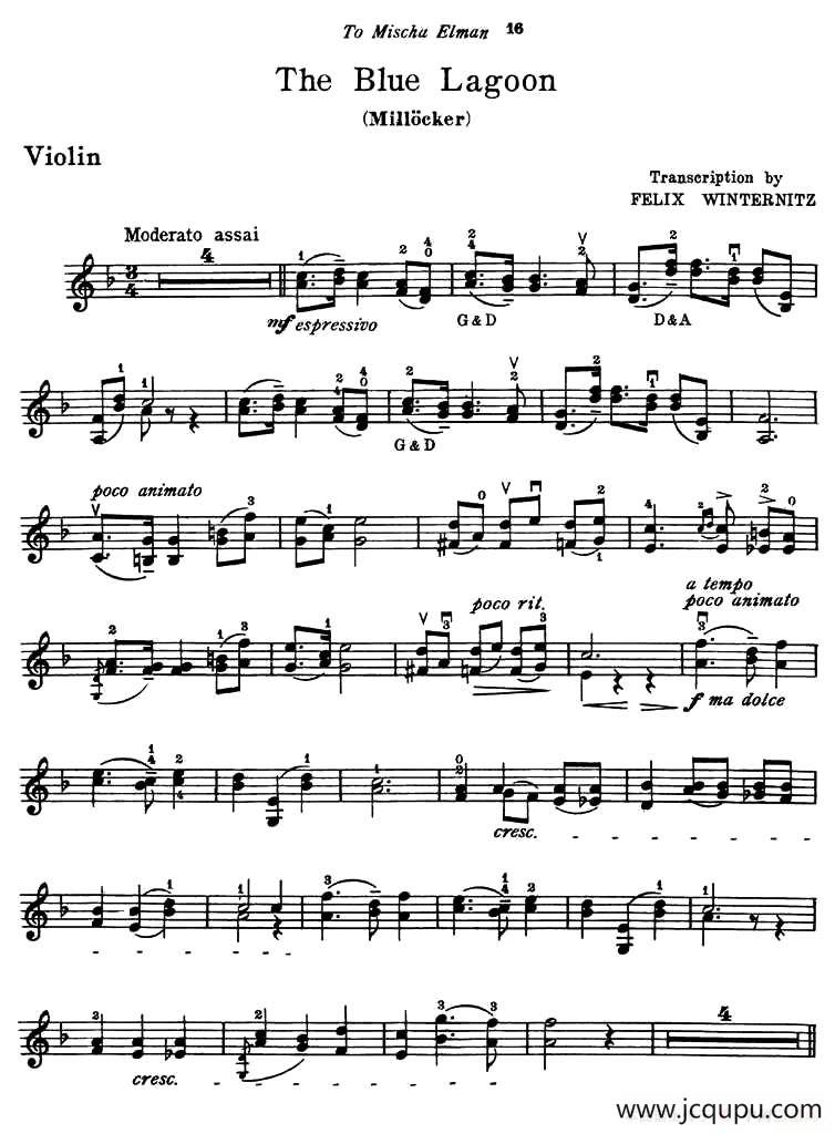 THE BLUE LAGOON简谱