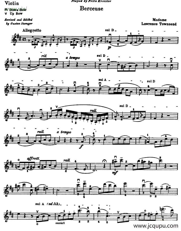 BERCEUSE简谱