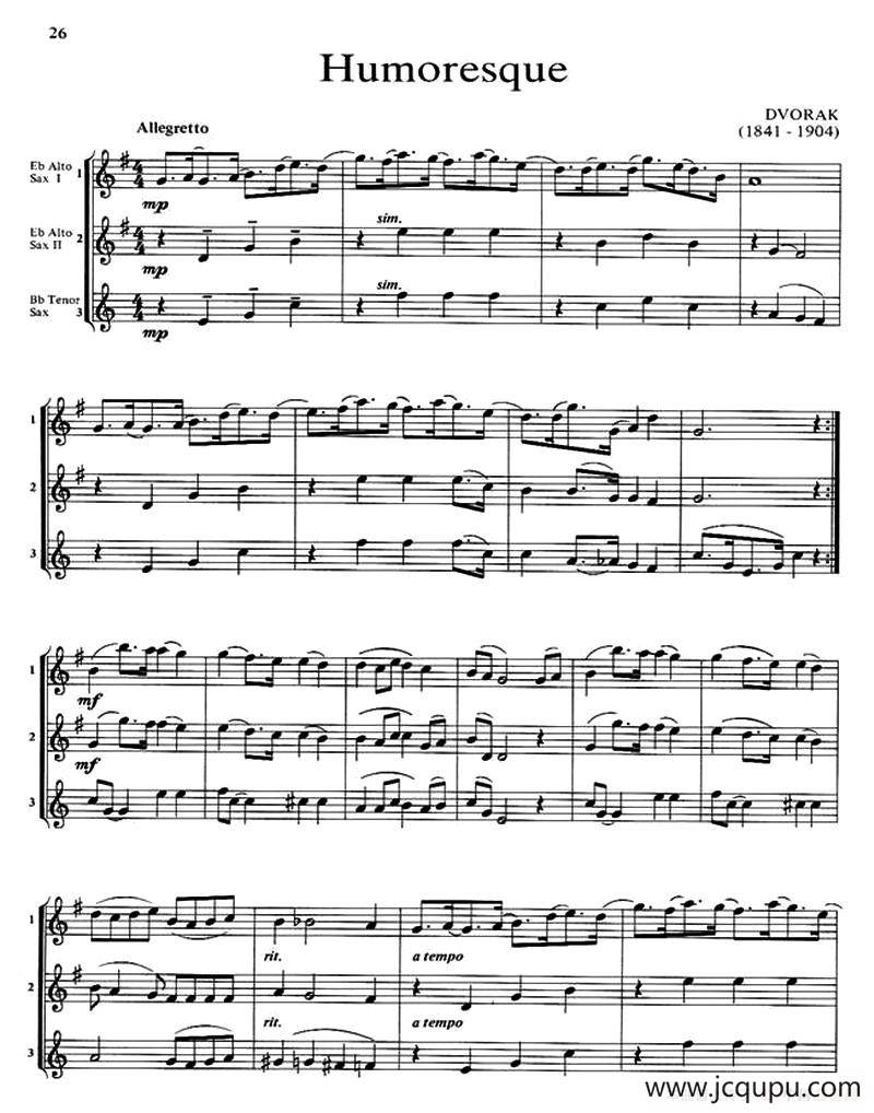 Humoresque（三重奏）简谱