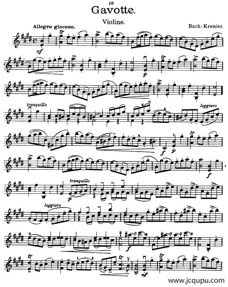 Gavotte（加沃特舞曲）简谱