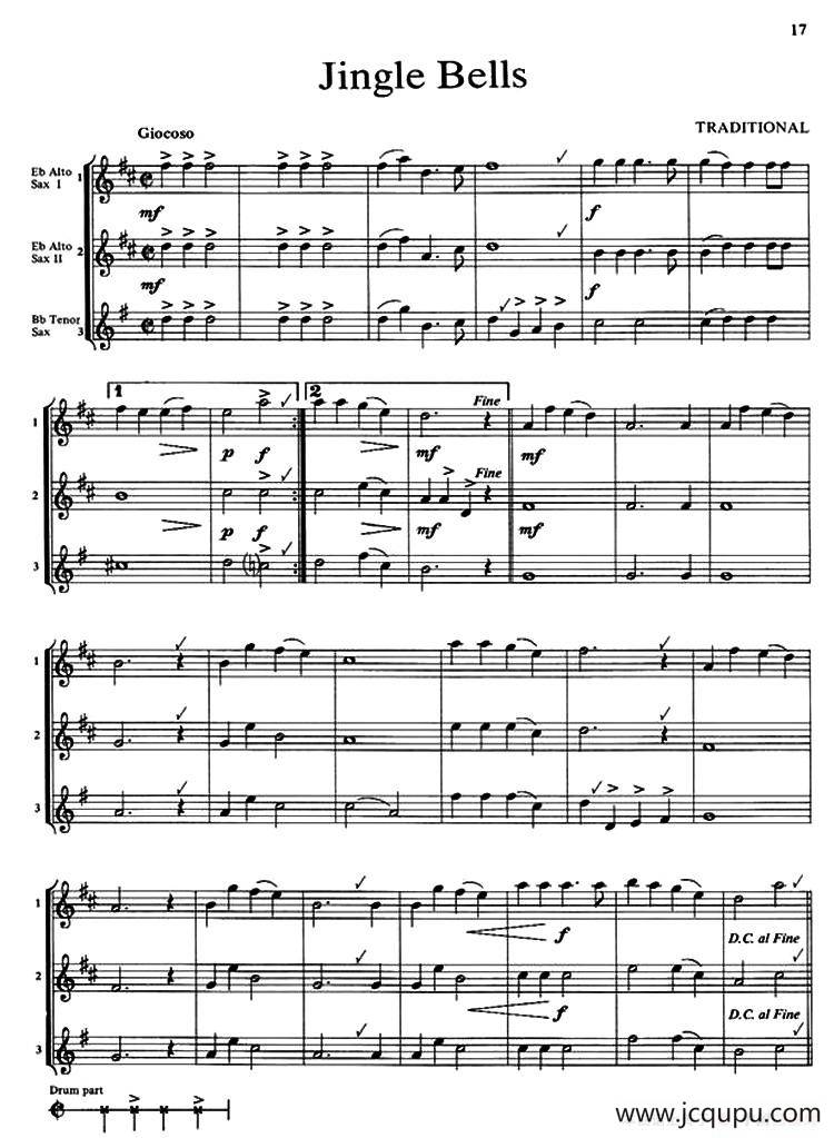 Jingle Bells（三重奏）简谱