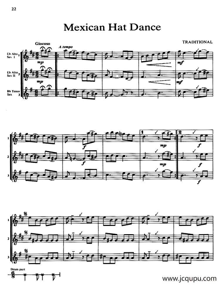 Mexican Hat Dance（三重奏）简谱