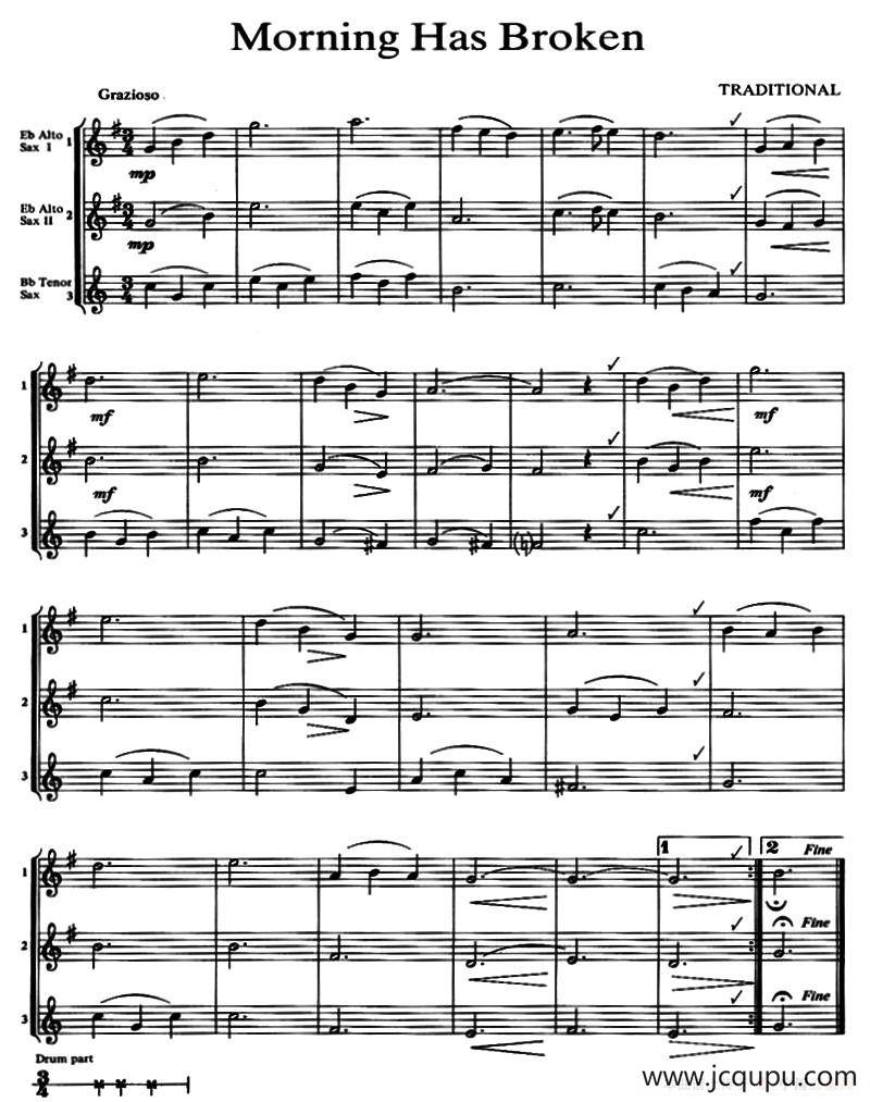 Morning Has Broken（三重奏）简谱