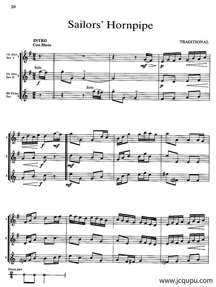 Sailors' Hornpipe（三重奏）简谱