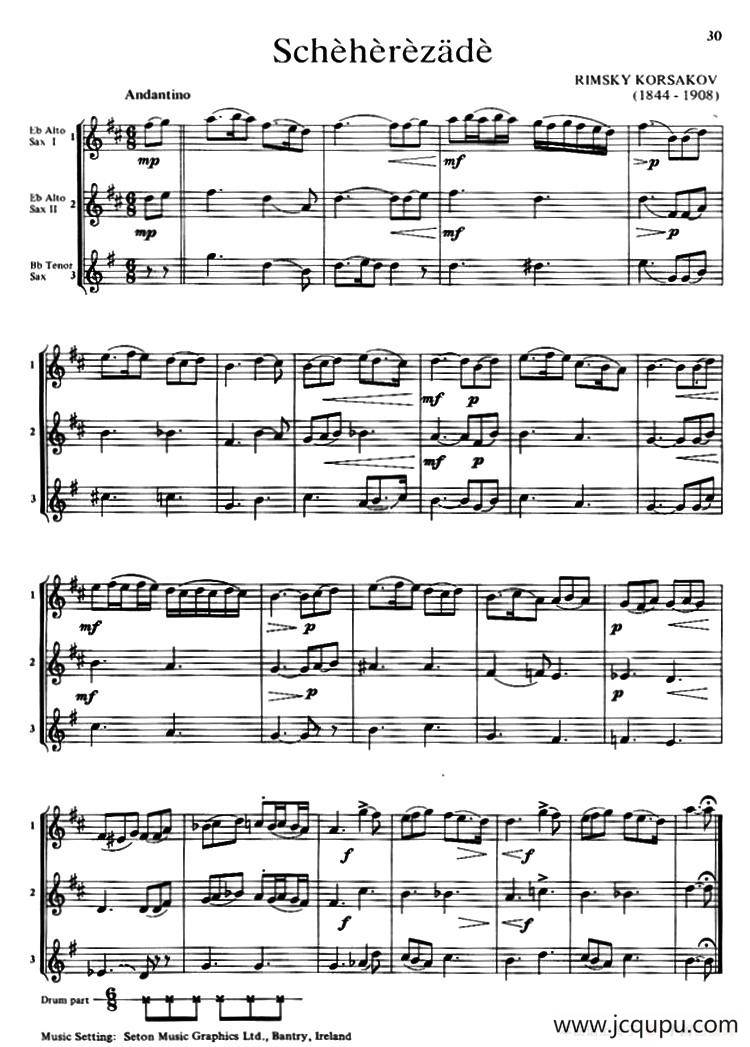 Scheherzade（三重奏）简谱