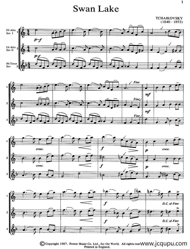 swan lake（三重奏）简谱