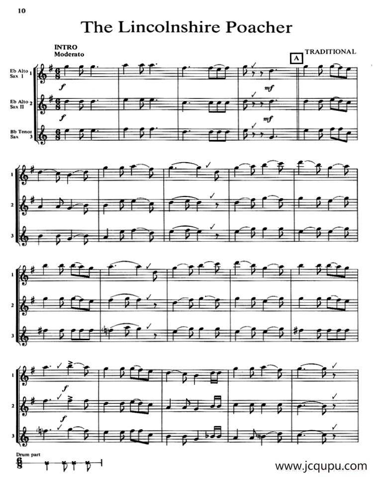 The Lincolnshire Poacher（三重奏）简谱