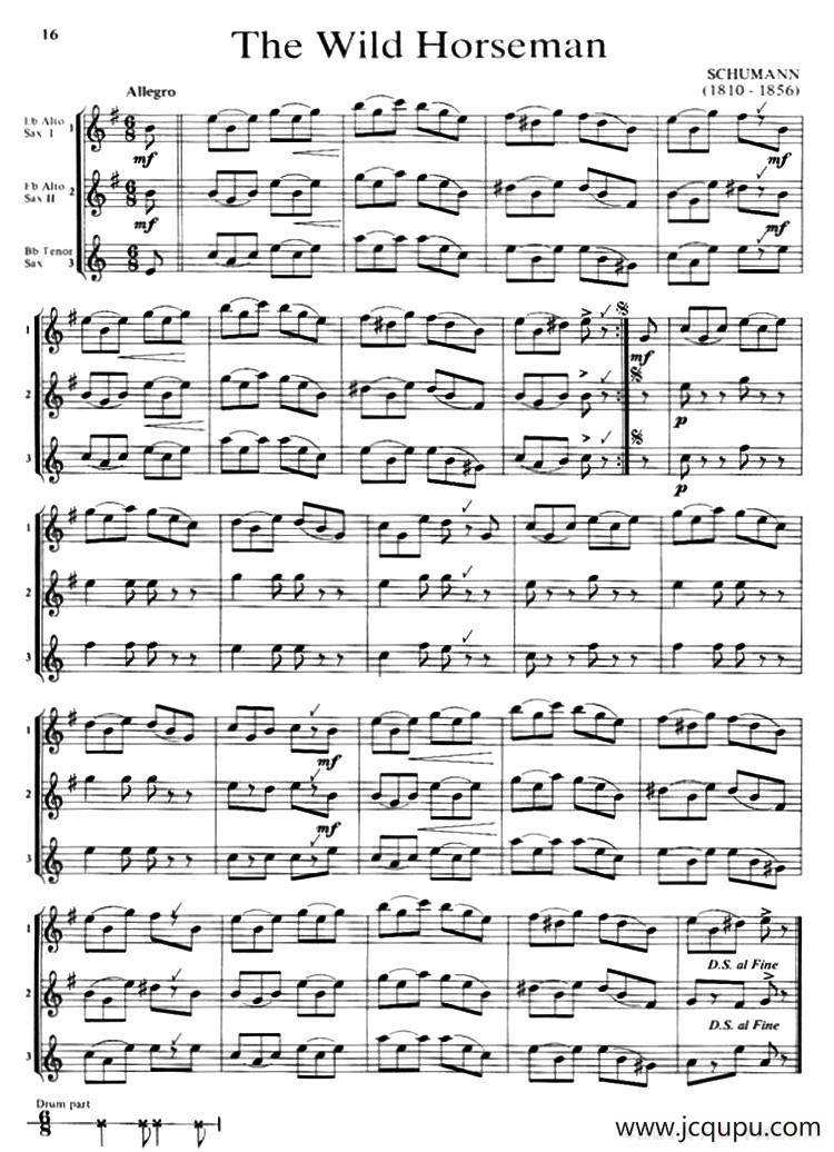 The Wild Horseman（三重奏）简谱