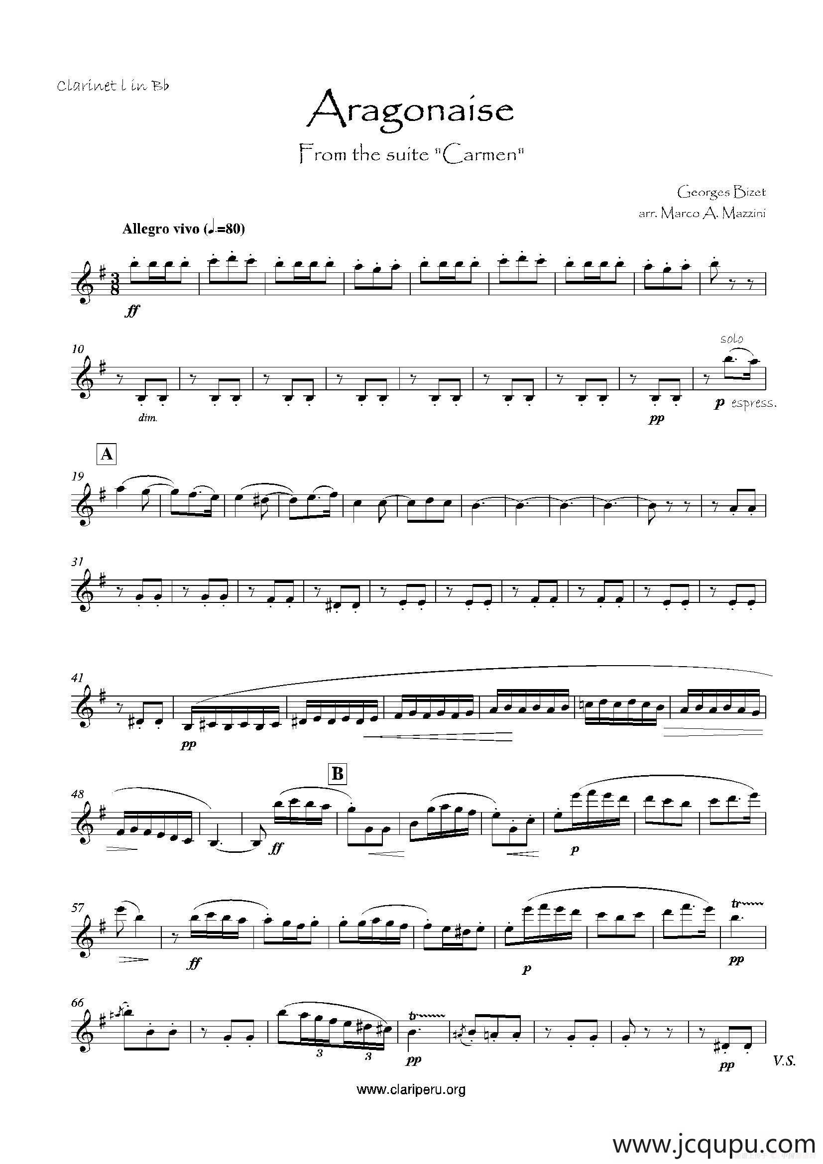 卡门（木管四重奏分谱）简谱