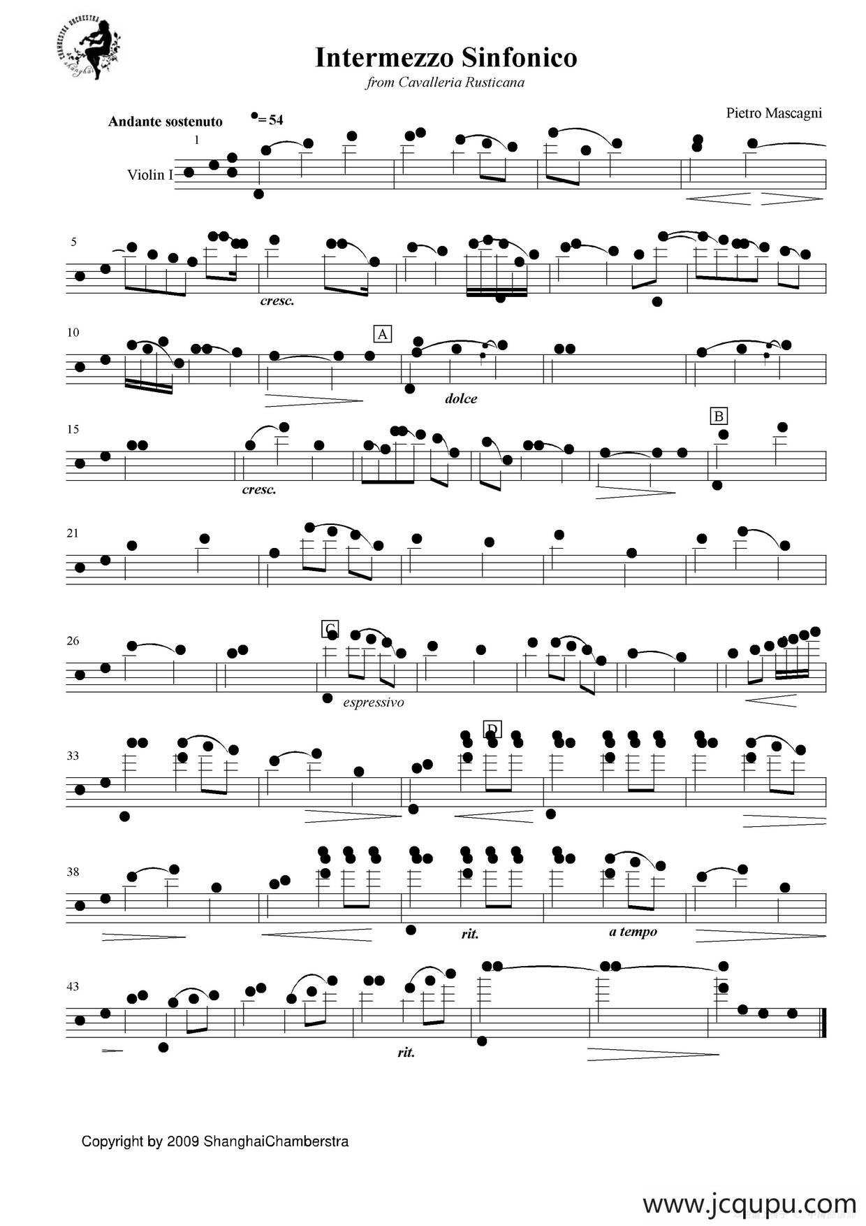 Intermezzo Sinfonico简谱