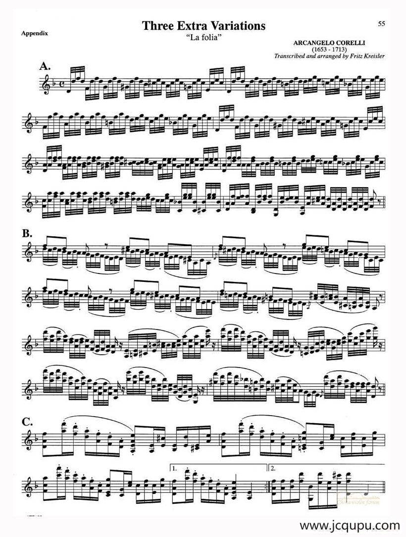 Three Extra Variations简谱