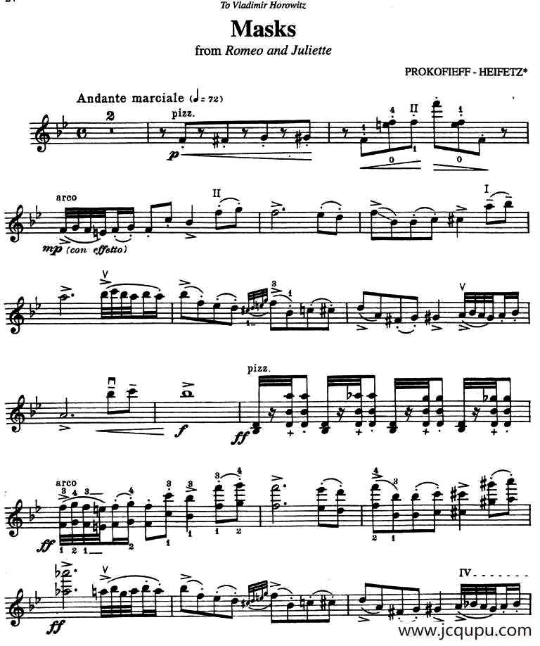Masks（from Romeo and Juliette）简谱