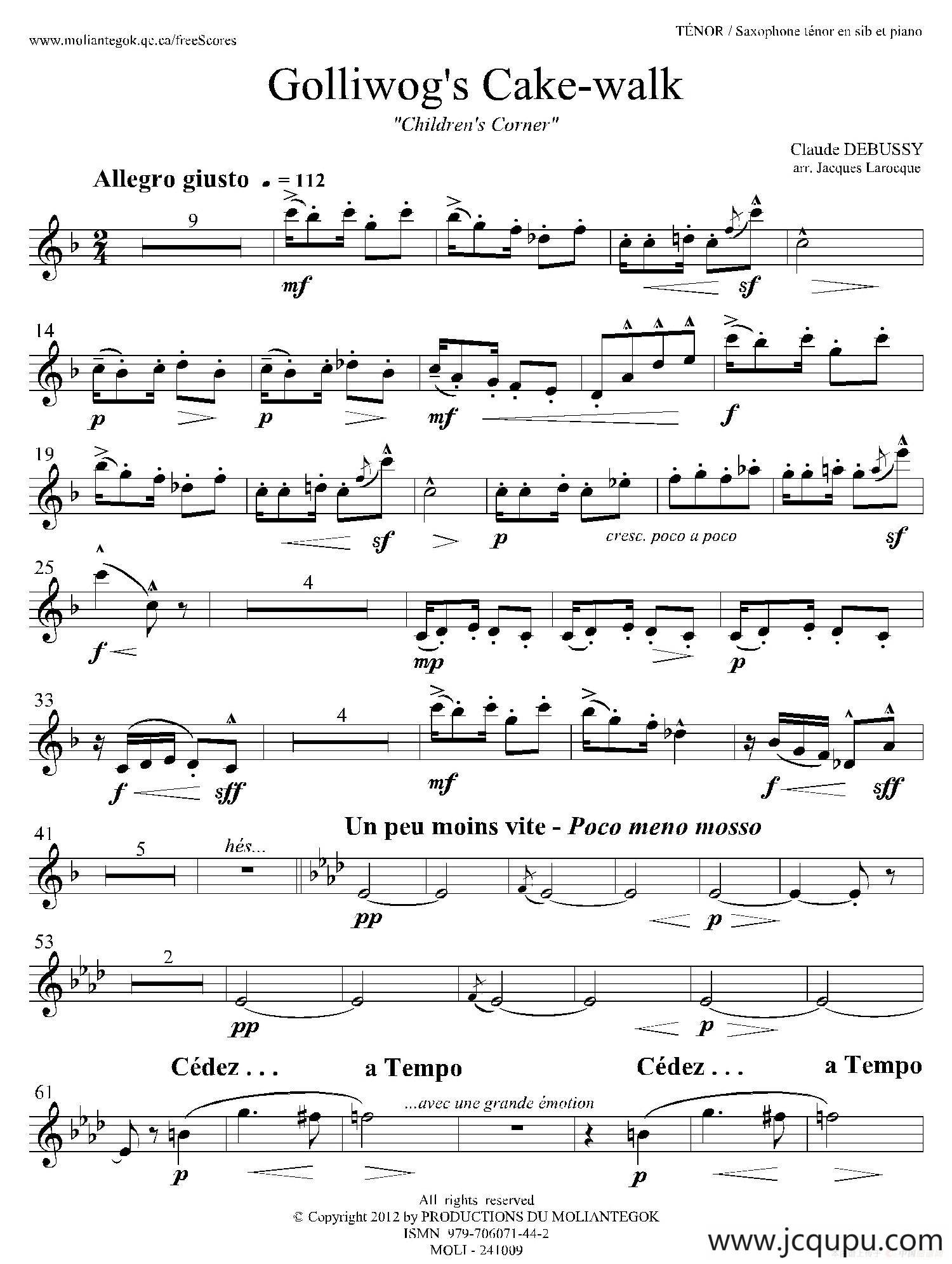 木偶步态舞（次中音萨克斯）简谱