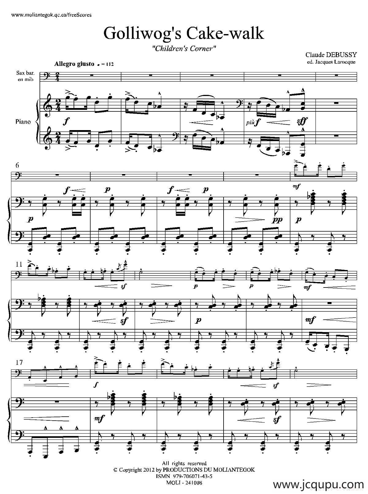 木偶步态舞（上低音萨克斯+钢琴伴奏）简谱