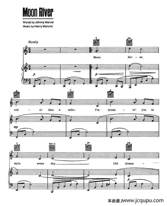 Moon River（月亮河）简谱