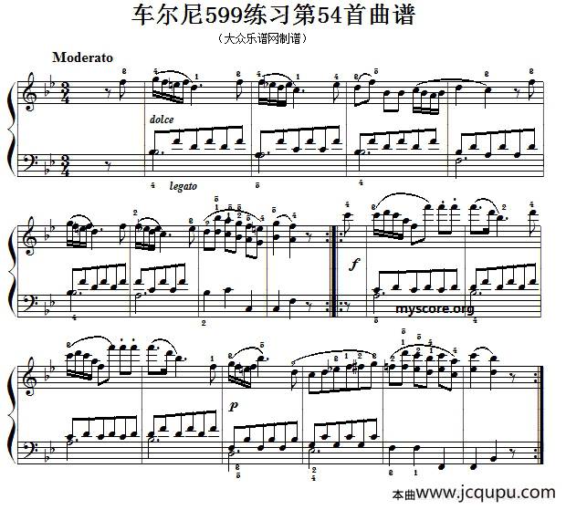 车尔尼599第54首曲谱及练习指导简谱