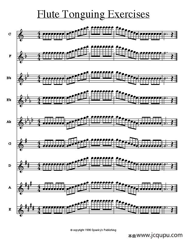 长笛舌头运用练习简谱