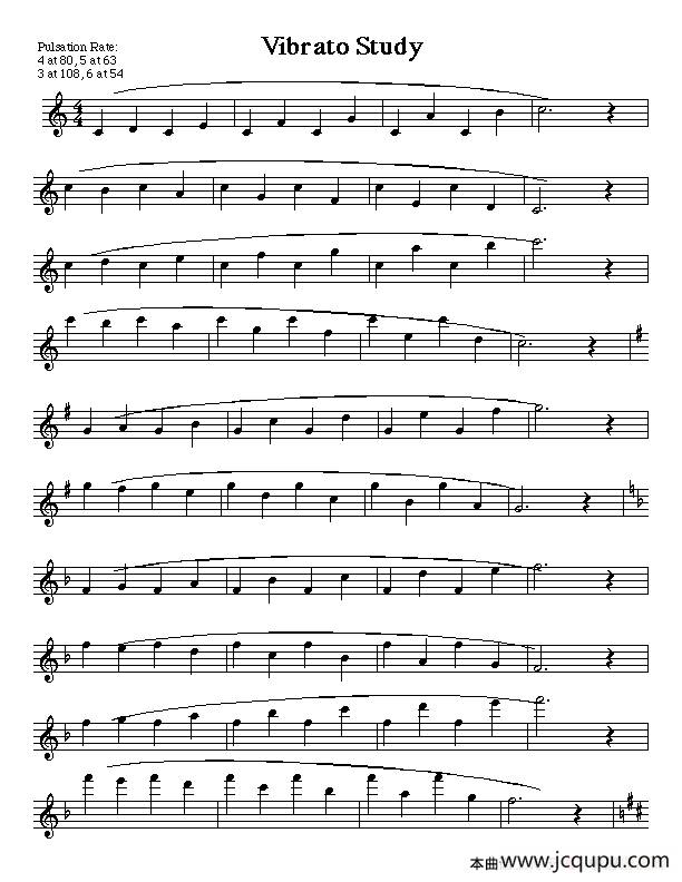 长笛颤音指法练习简谱