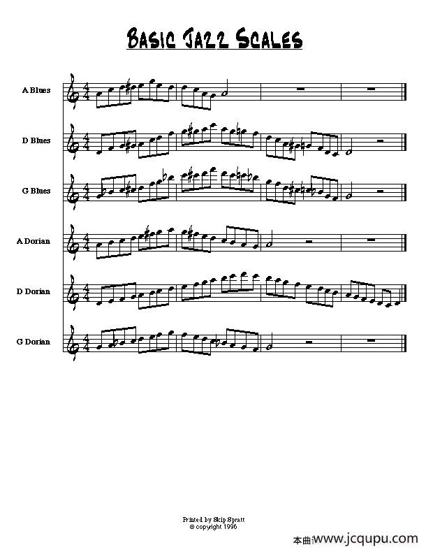 长笛基础爵士音阶练习简谱