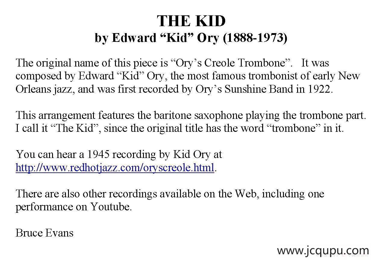 THE KID（四重奏）简谱