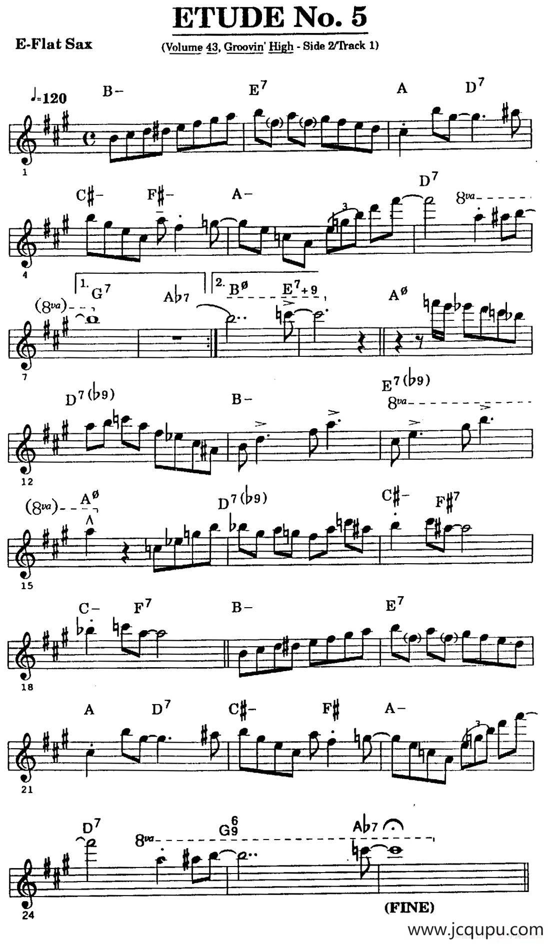 爵士乐超吹练习曲（五）简谱