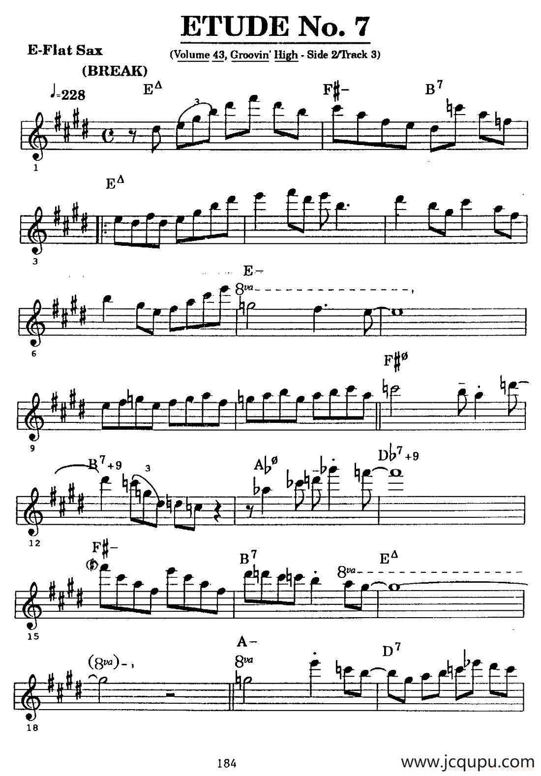 爵士乐超吹练习曲（七）简谱