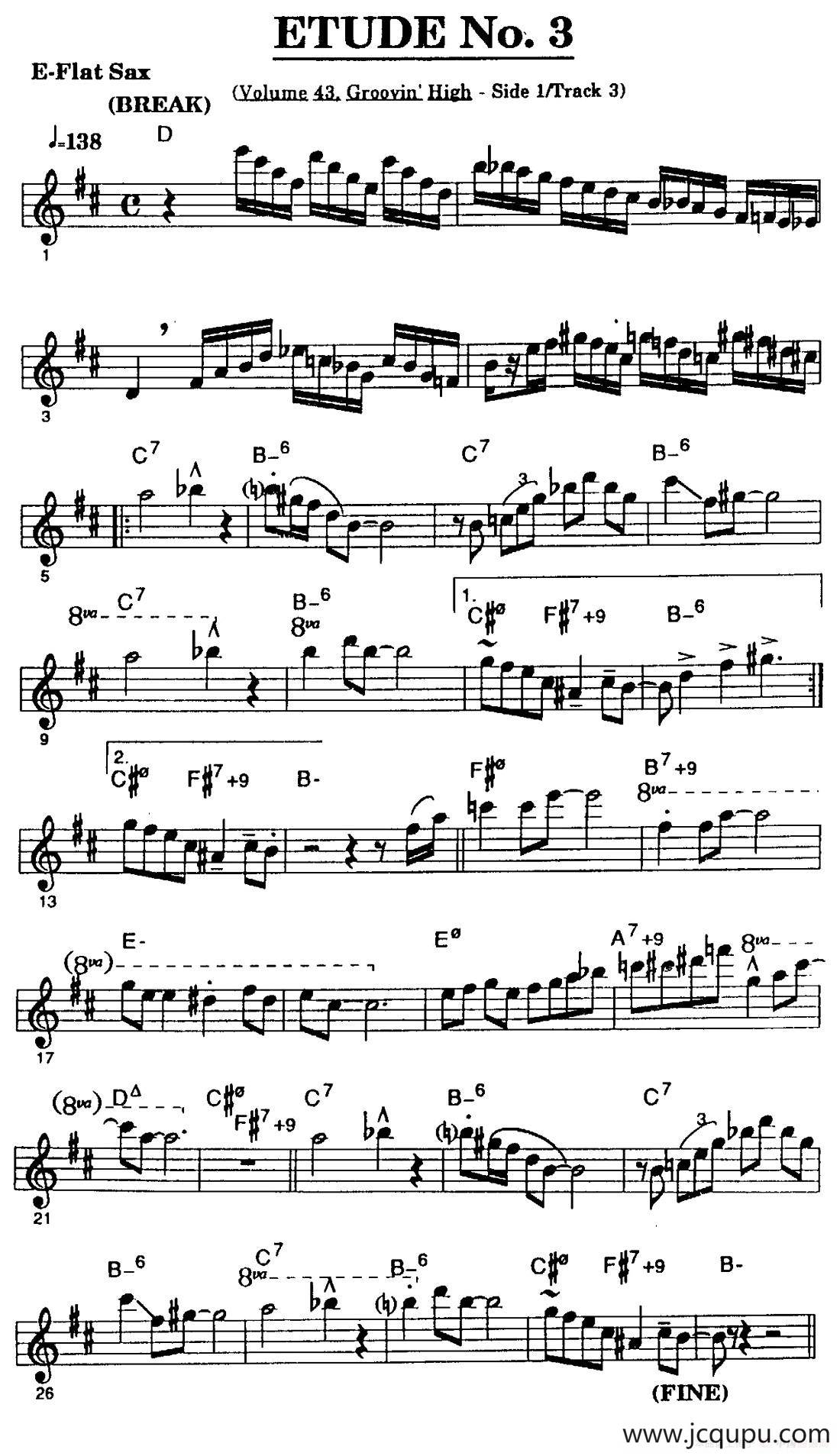 爵士乐超吹练习曲（三）简谱